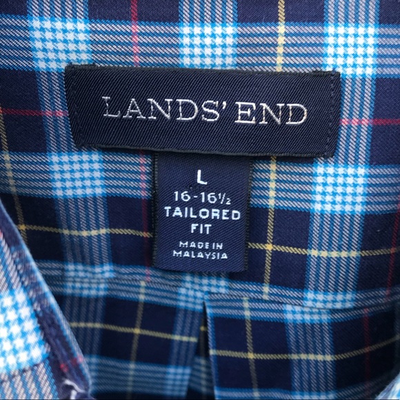 Lands' End | Shirts | Lands End Blue Plaid Button Down Shirt 363 | Poshmark